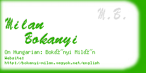milan bokanyi business card